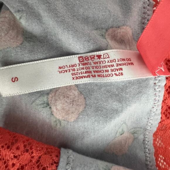 Splendies Orange Rose Lace Trim Cheeky Panty Womens Size Small - Picture 3 of 6